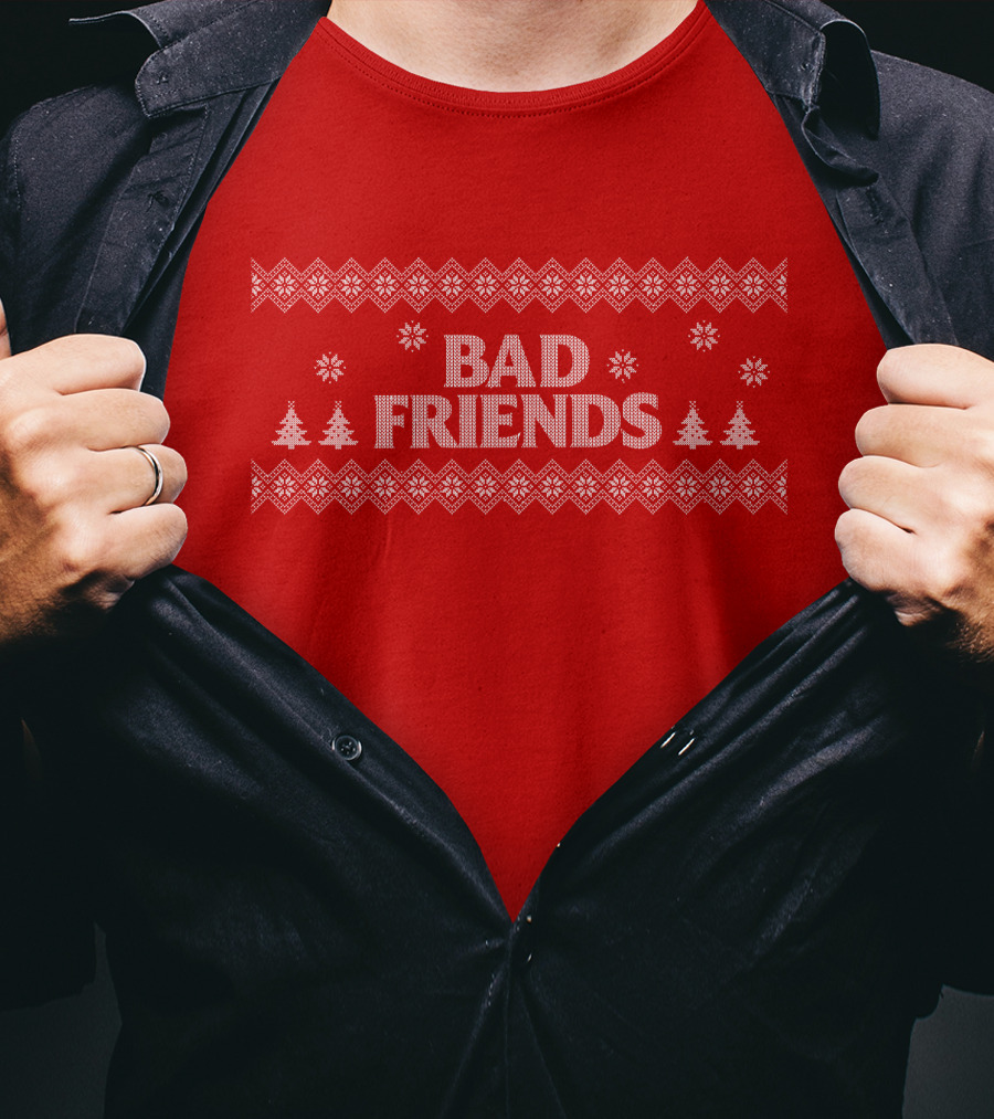 Bad Friends Red Holiday T-Shirt