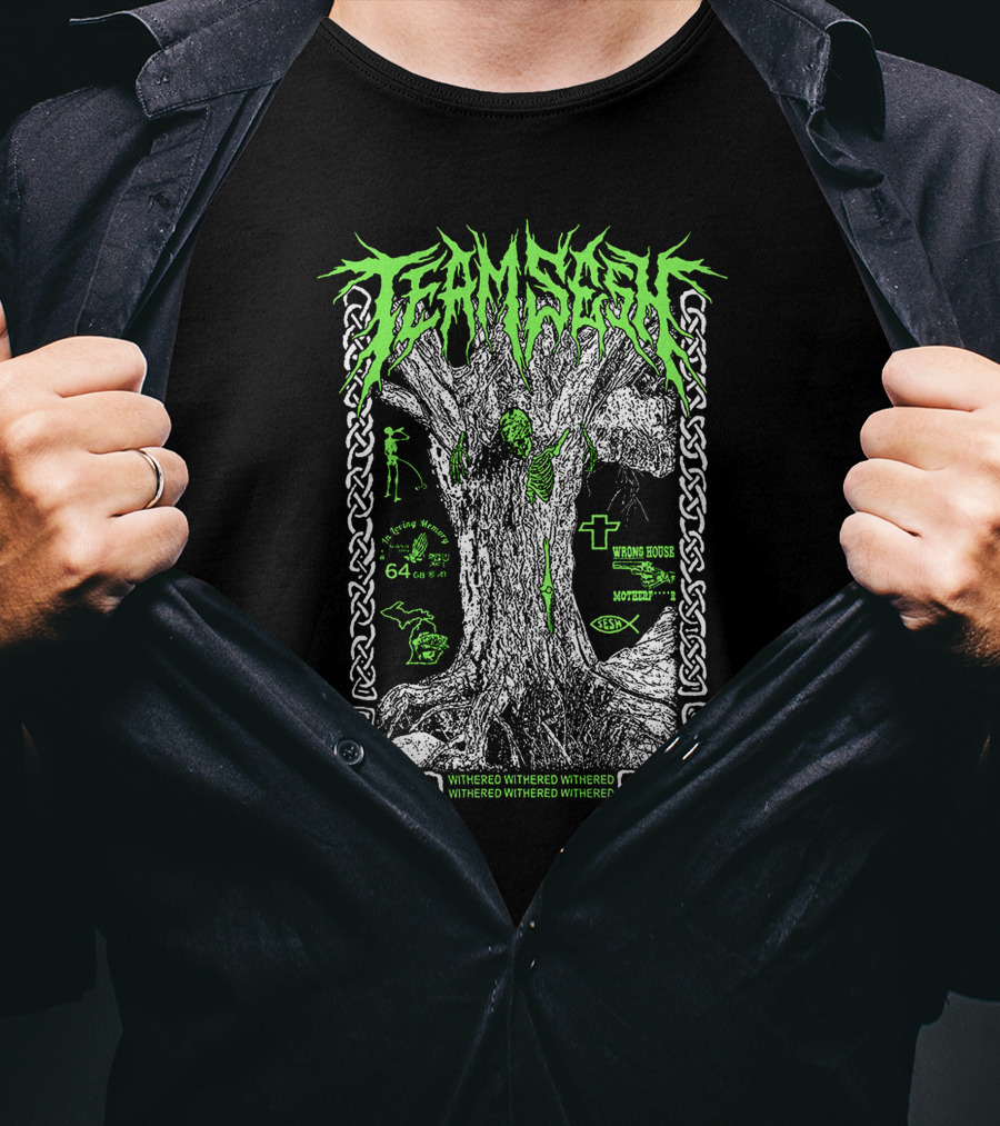 Teamsesh Withered Green Tree Wrong House Mothman 64 T-Shirt
