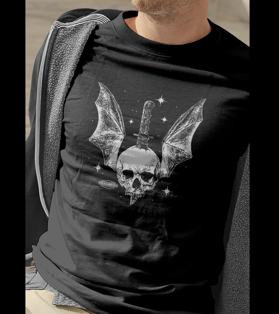Batskull Knife Bat Wings Skull Stars TeamChip Charlie Worsham T-Shirt
