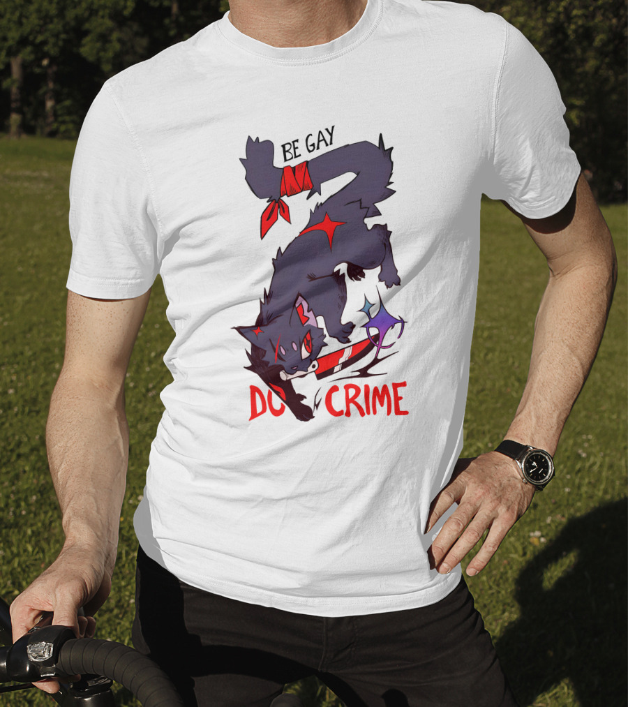 Saltmalkin Merch Laney Be Gay Do Crime Cat T-Shirt
