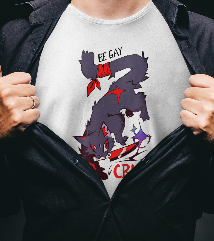 Saltmalkin Merch Laney Be Gay Do Crime Cat T-Shirt