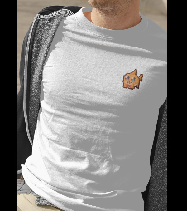 The Click Merch Pixel Mango Character Tee White T-Shirt