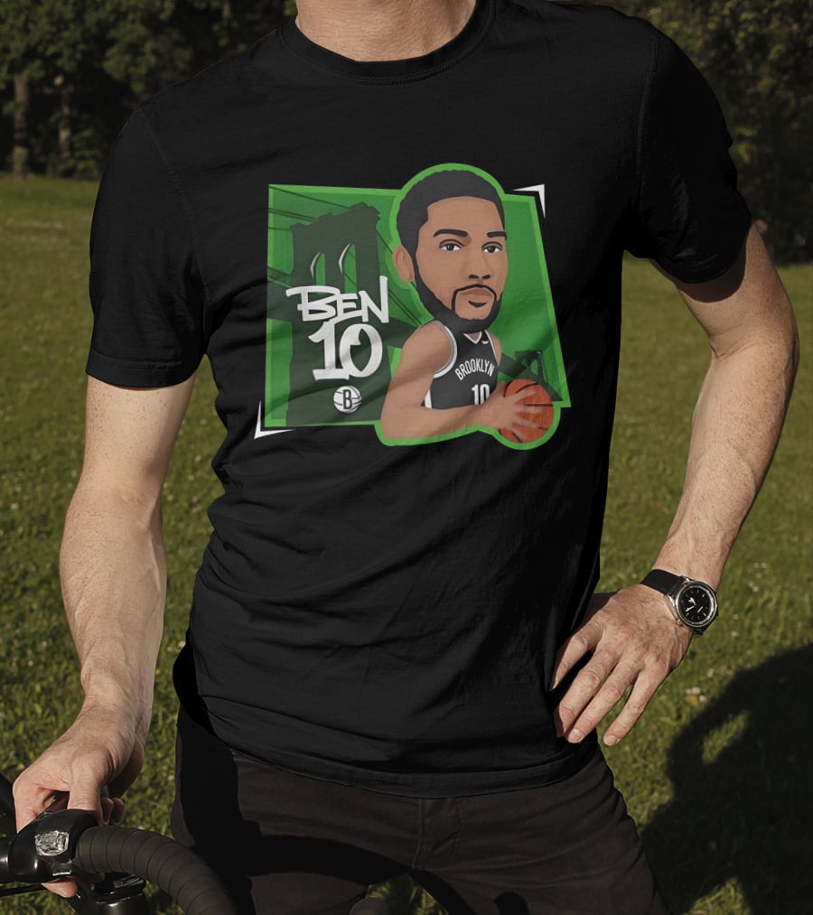 Ben 10 Brooklyn Basketball Caricature With Bridge Background T-Shirt