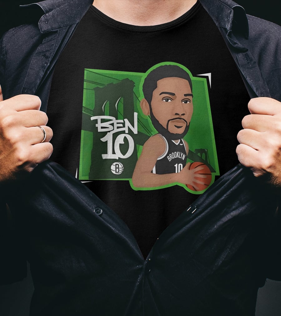 Ben 10 Brooklyn Basketball Caricature With Bridge Background T-Shirt