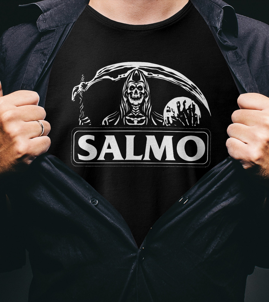 Santa Salmo Muerte Grim Reaper Holding Scythe T-Shirt