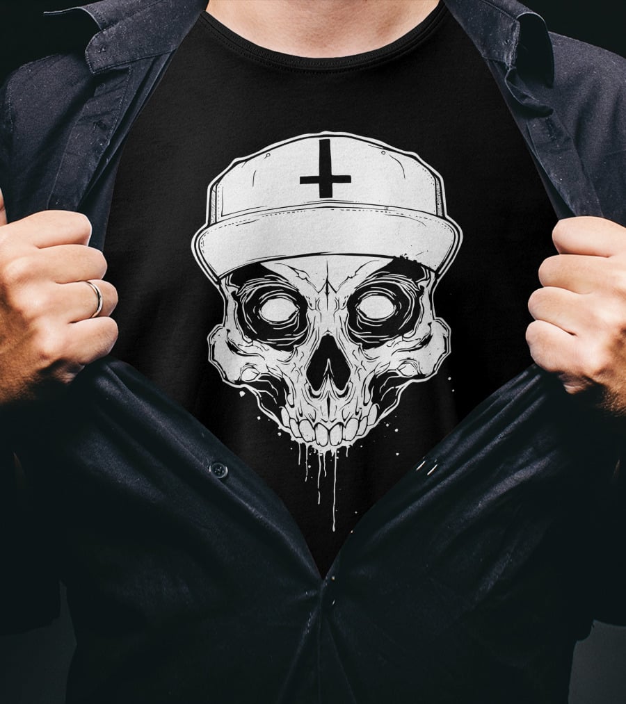 Skull With Cross Hat Salmo Skull T-Shirt