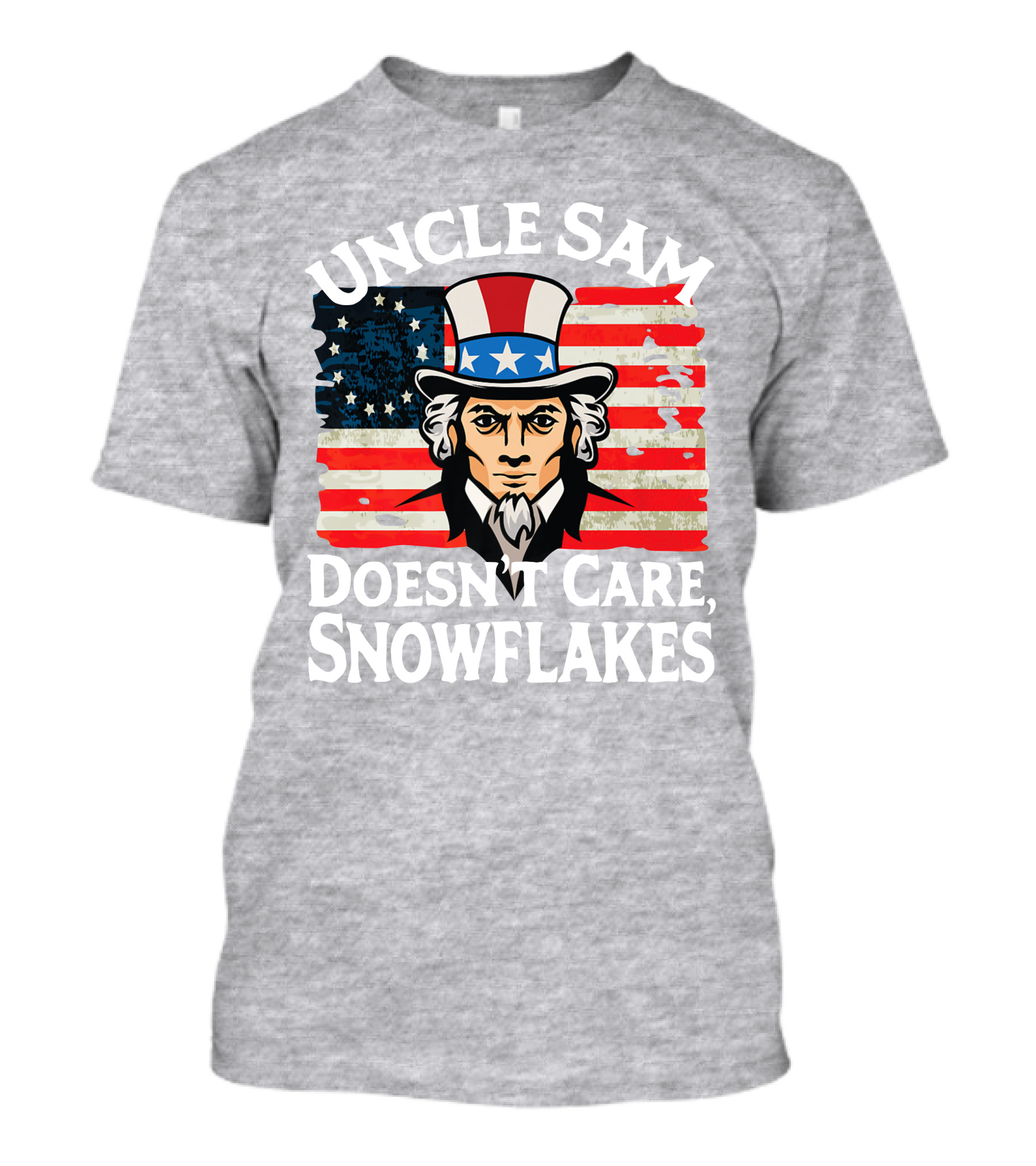 Uncle Sam Doesn't Care Snowflakes American Flag T-Shirt