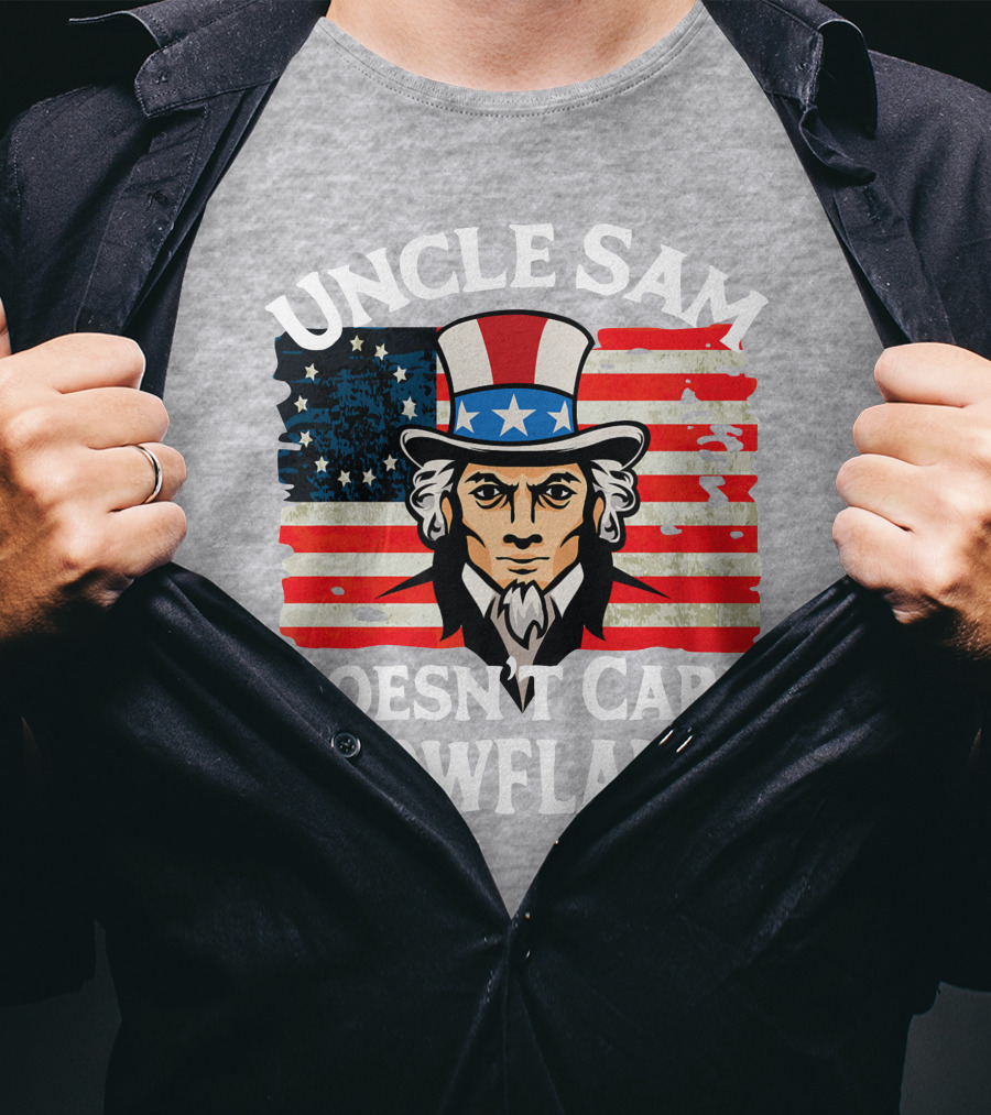 Uncle Sam Doesn't Care Snowflakes American Flag T-Shirt