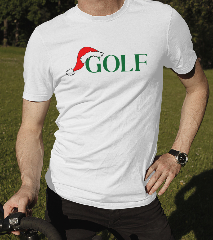 GOLF Santa Hat Green Letters T-Shirt