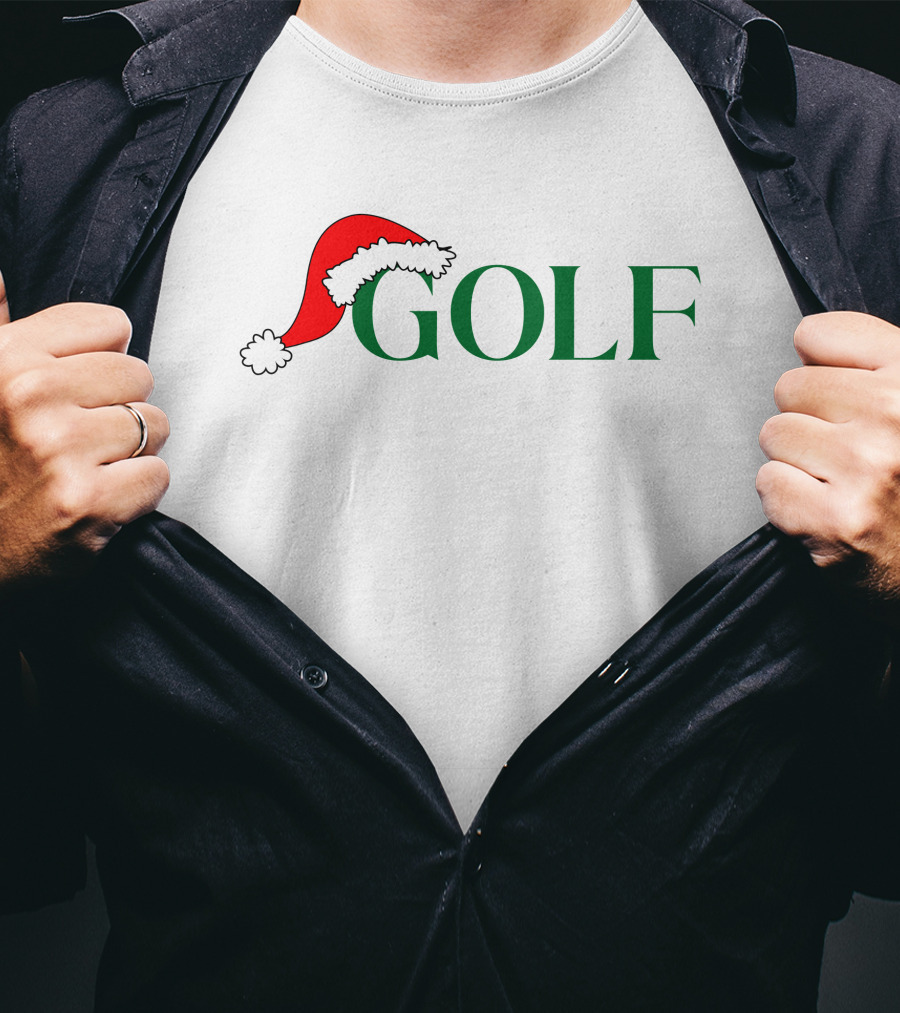 GOLF Santa Hat Green Letters T-Shirt