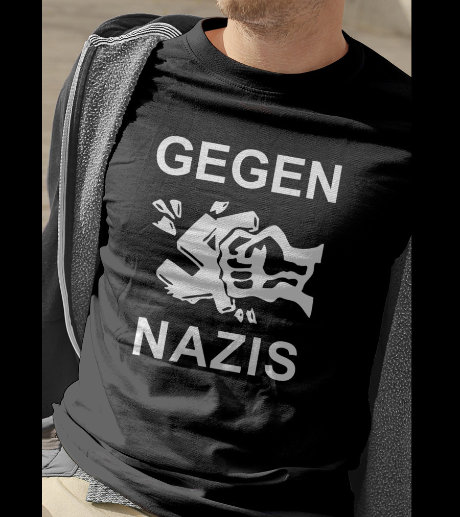 GEGEN NAZIS Fist And Broken Swastika T-Shirt