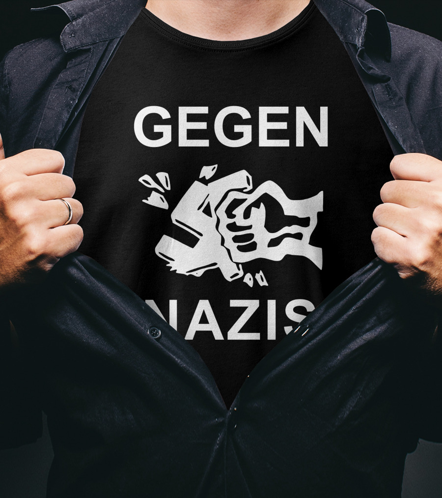 GEGEN NAZIS Fist And Broken Swastika T-Shirt