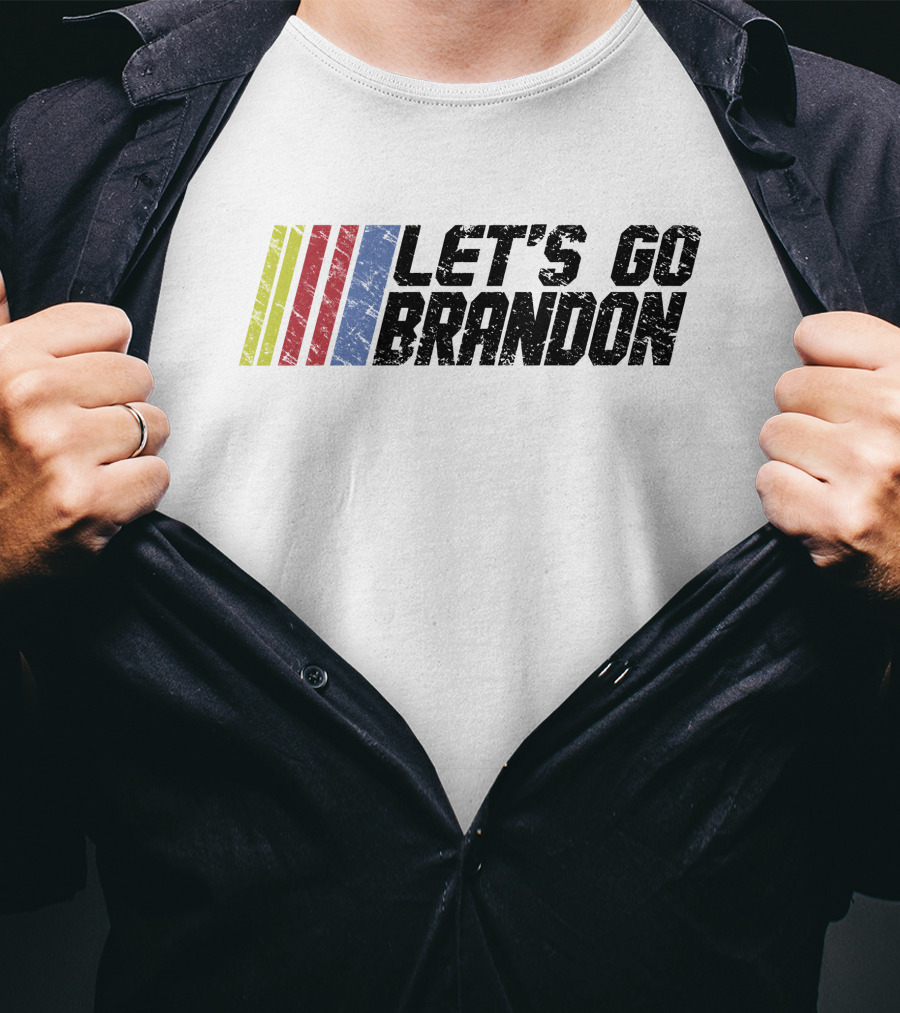 LET'S GO BRANDON Racing Stripes T-Shirt
