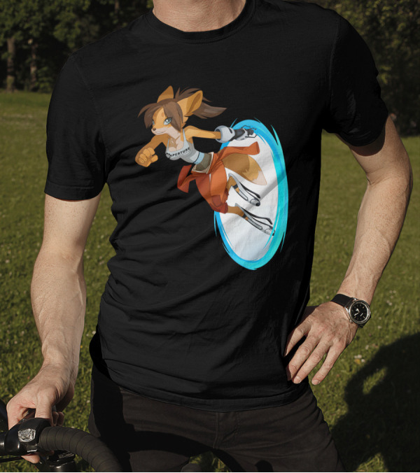 Sajira Aperture Laboratories Fox Chell Stormi Folf Portal Character T-Shirt