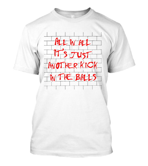 Pink Floyd Inspired All In All It's Just Another Kick In The Balls Brick Wall T-Shirt