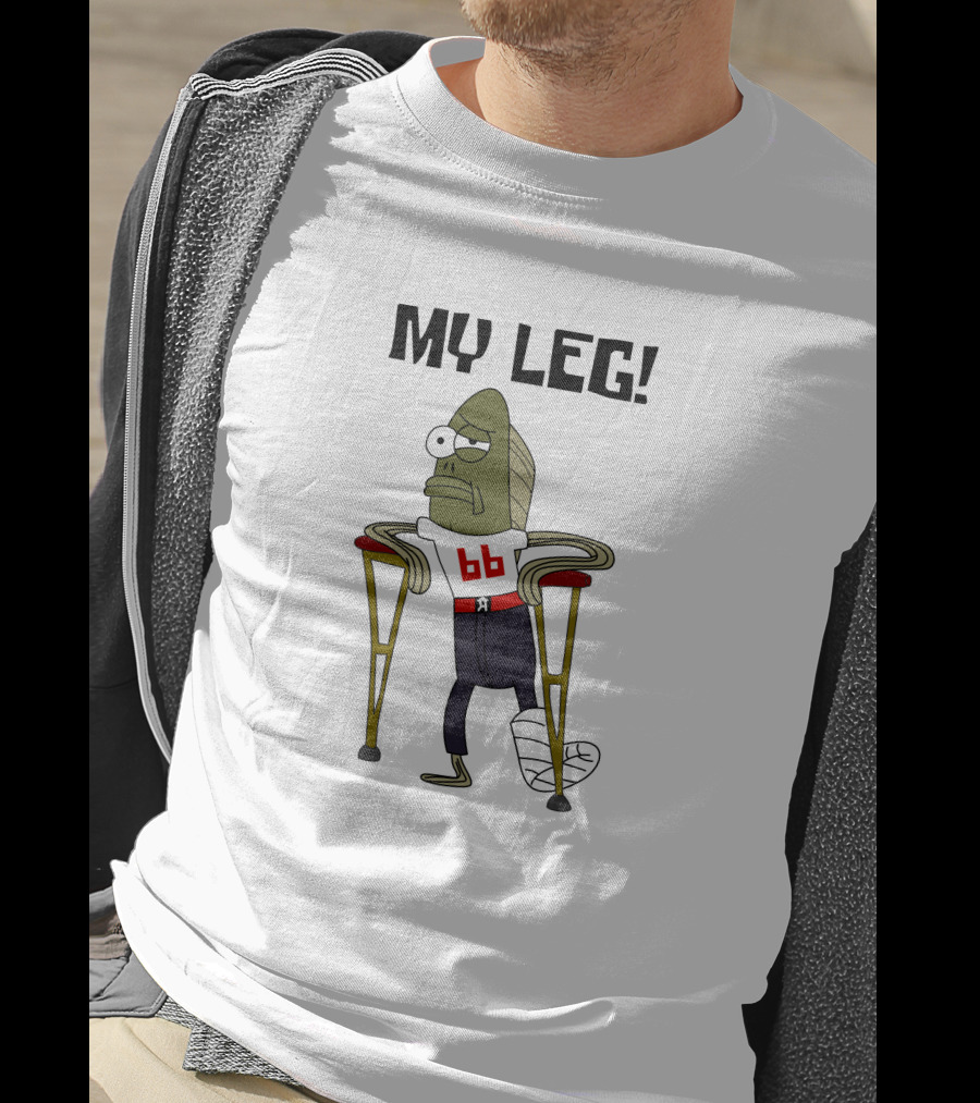SpongeBob My Leg Iconic Character 66 Crutches Injured Gag T-Shirt