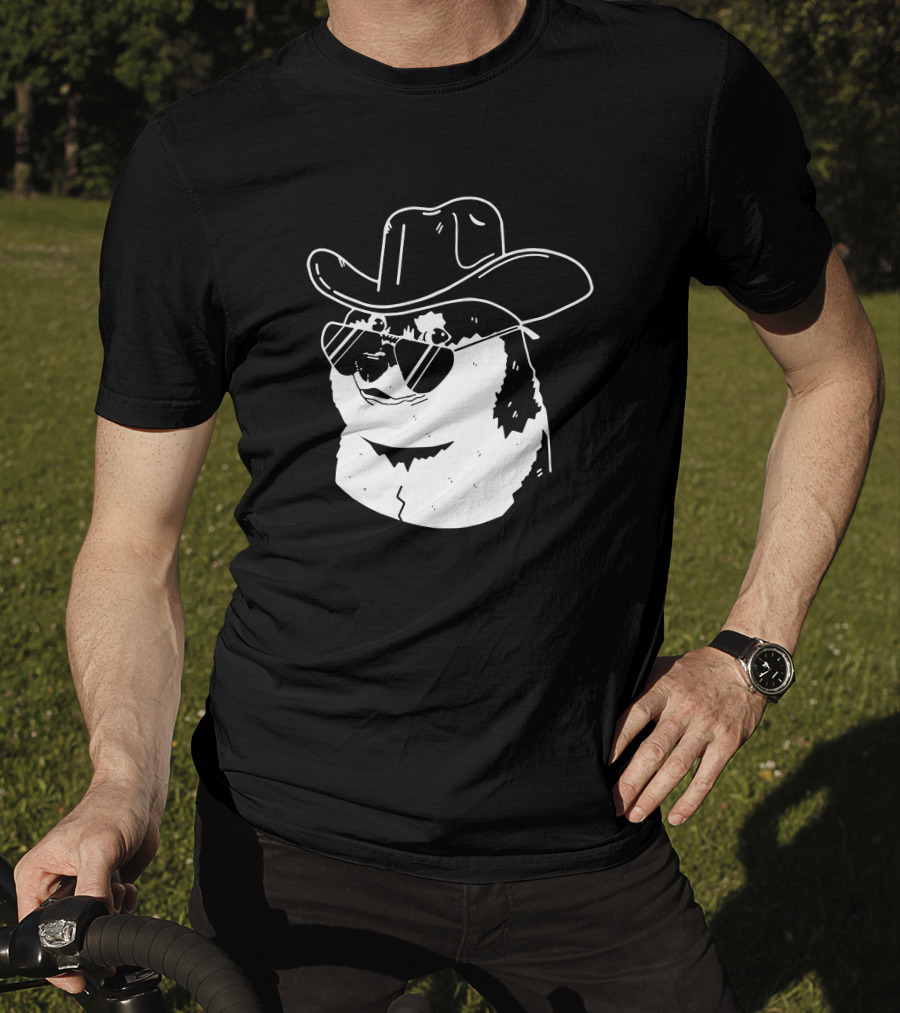 Elon Musk Dogecoin Cowboy Hat Sunglasses Shiba Inu T-Shirt
