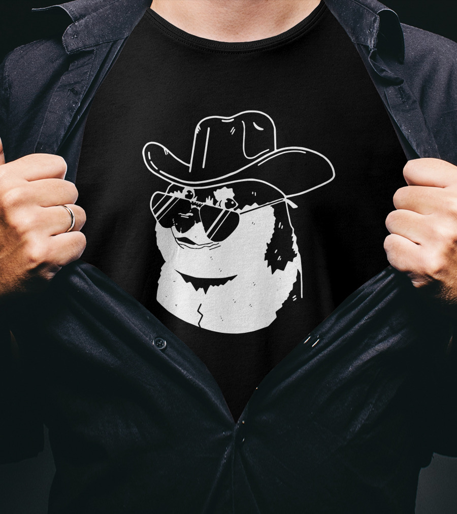 Elon Musk Dogecoin Cowboy Hat Sunglasses Shiba Inu T-Shirt
