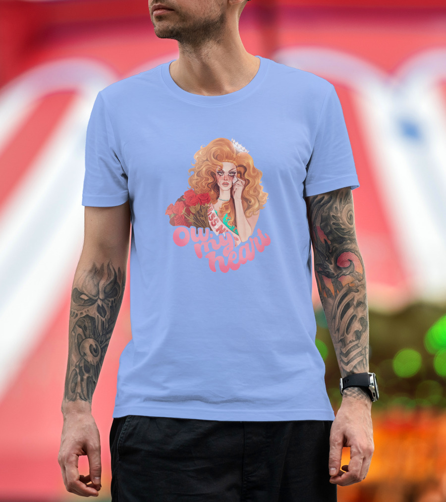 Mybestjudy Merch Ow My Heart Broken Heart Roses Sash T-Shirt