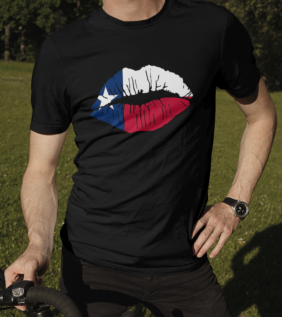 Texas Lone Star Flag Lips T-Shirt