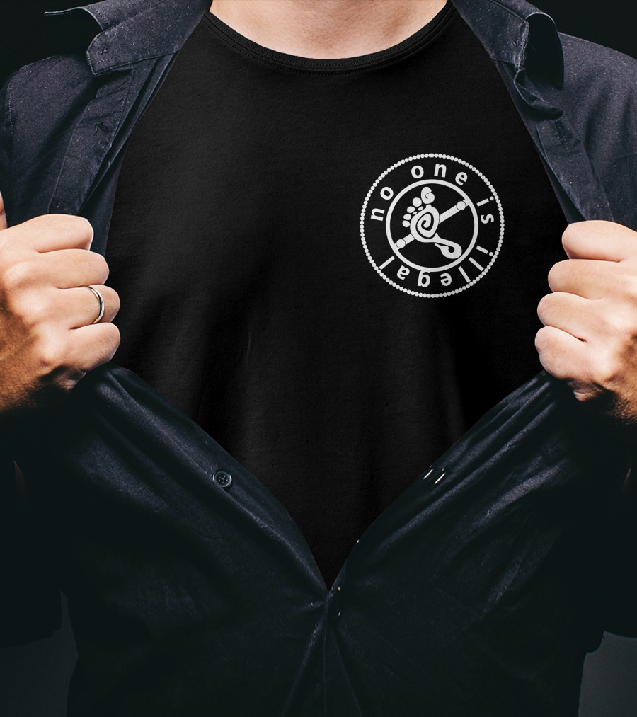 No One Is Illegal Circle T-Shirt