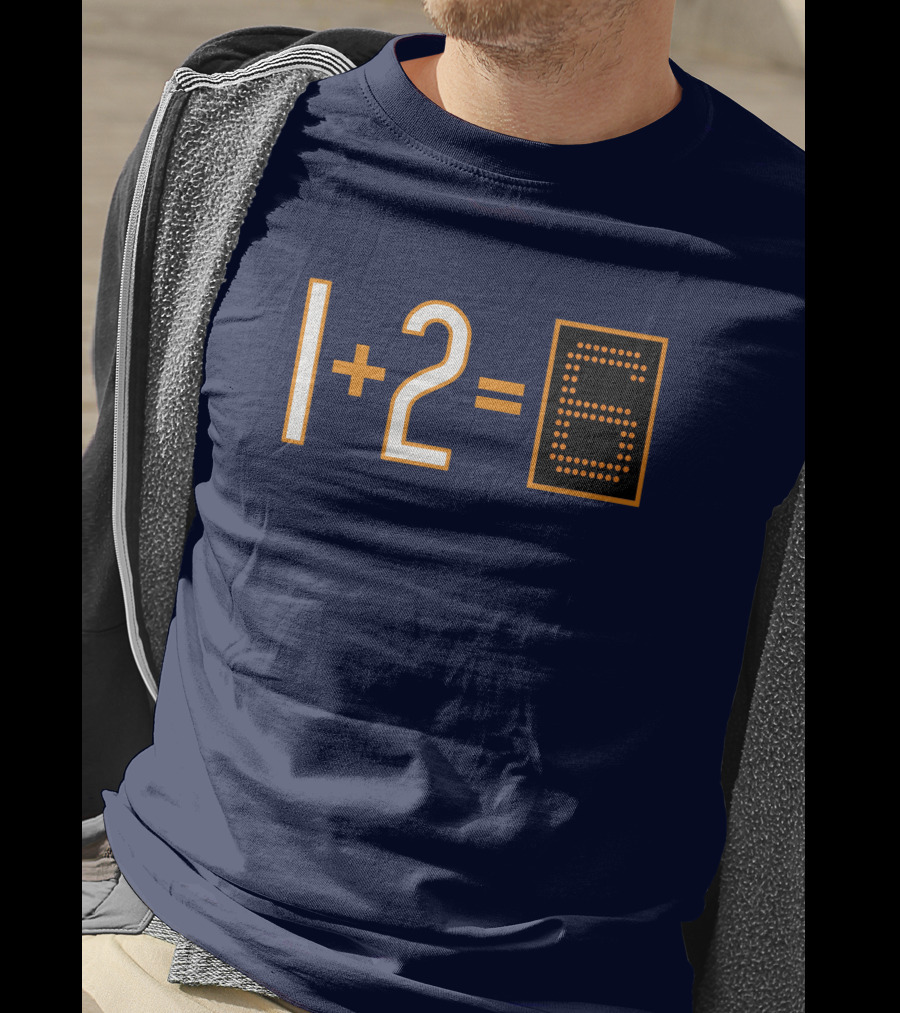 1+2=6 Obvious Da Bears Football Math Joke T-Shirt