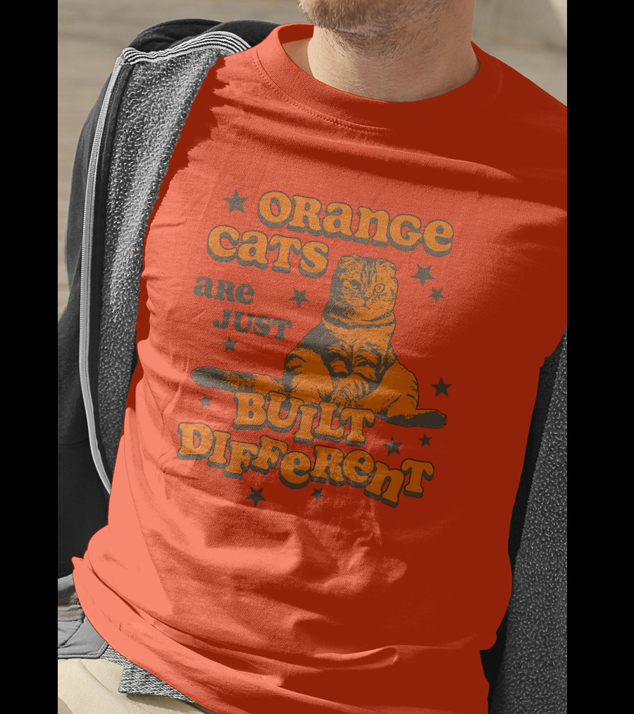 Orange Cats Are Just Built Different With Stars And Cat T-Shirt