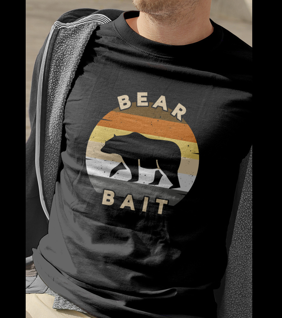 BEAR BAIT Vintage Retro Striped Circle T-Shirt
