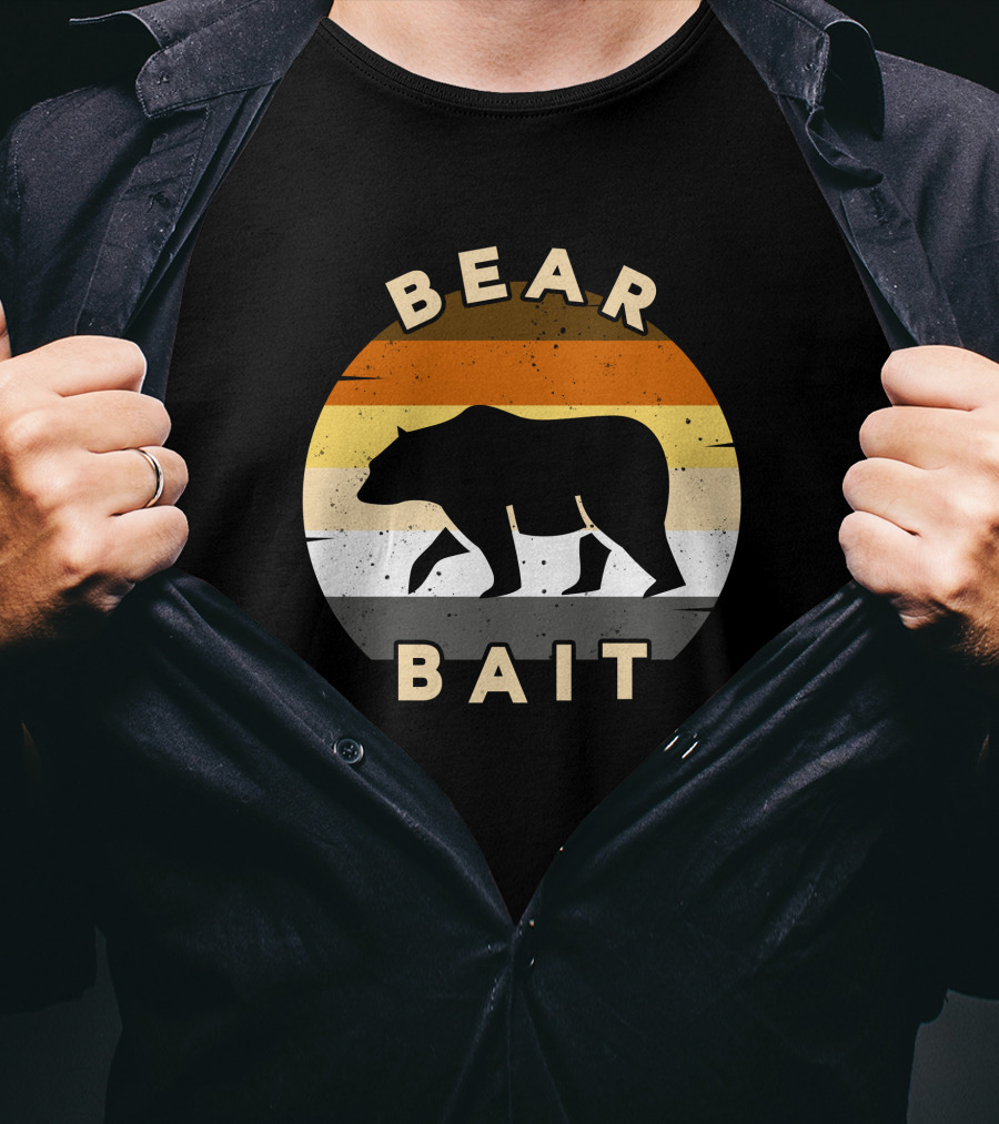 BEAR BAIT Vintage Retro Striped Circle T-Shirt
