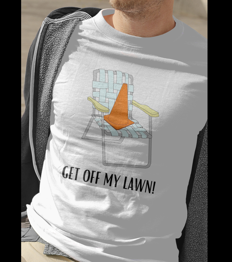 Jake Crain Get Off My Lawn Chair With Traffic Cone T-Shirt