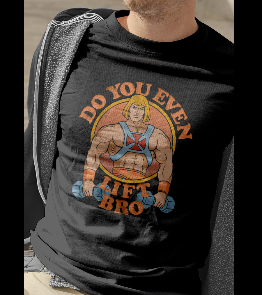 Do You Even Lift Bro He-Man Parody Lifting Dumbbells T-Shirt