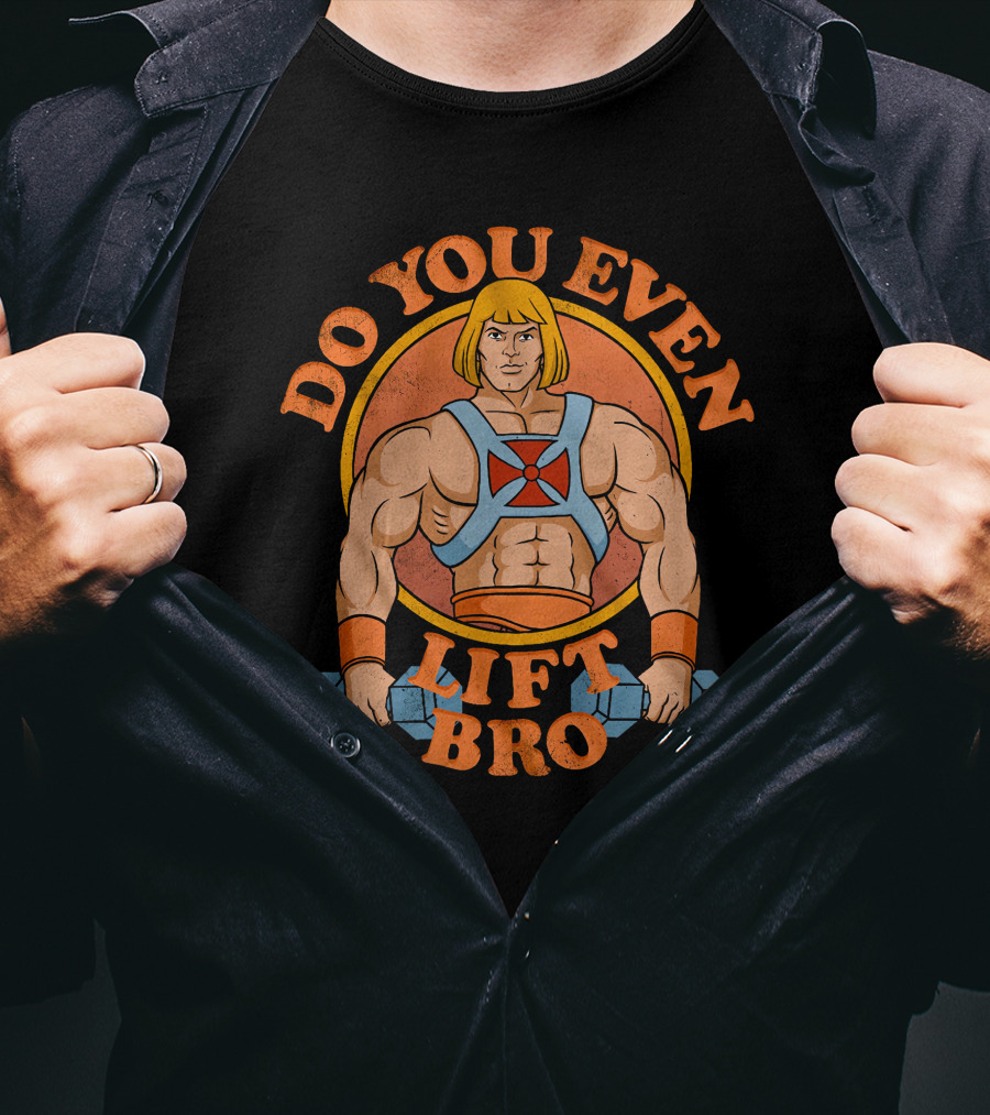 Do You Even Lift Bro He-Man Parody Lifting Dumbbells T-Shirt