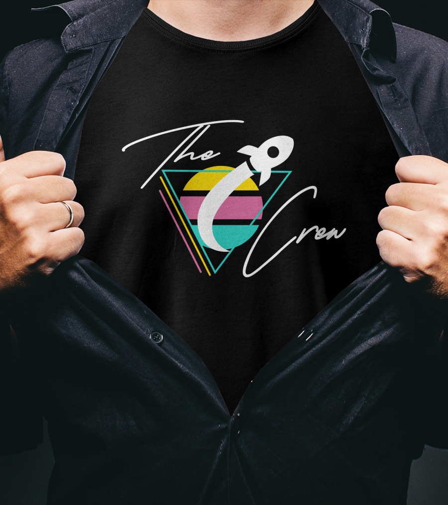 The Crew Retro Rocket Pastel Triangle Neon Vibes T-Shirt