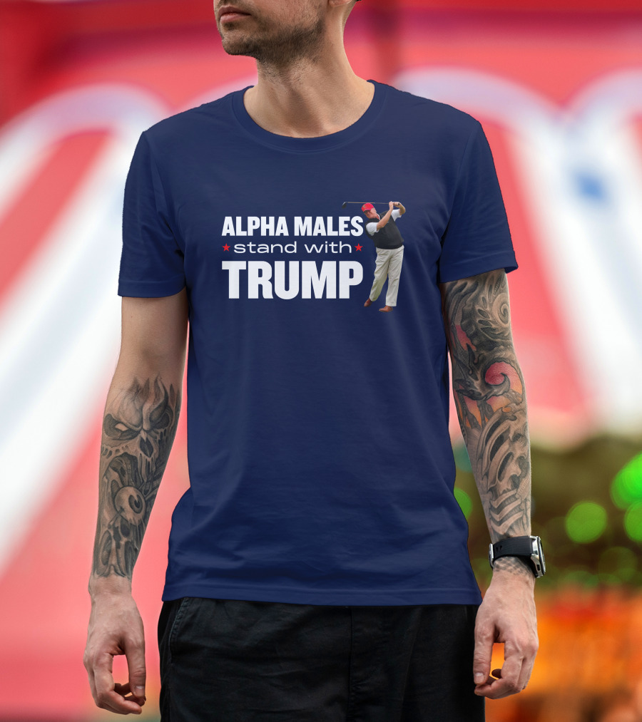 Alpha Males Stand With Trump Golf Swing Image T-Shirt