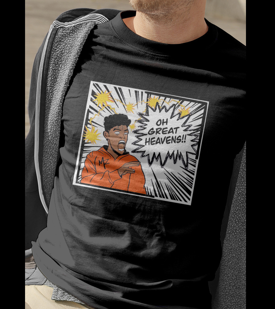 Oh Great Heavens Mark Adams Comic Style Burst T-Shirt