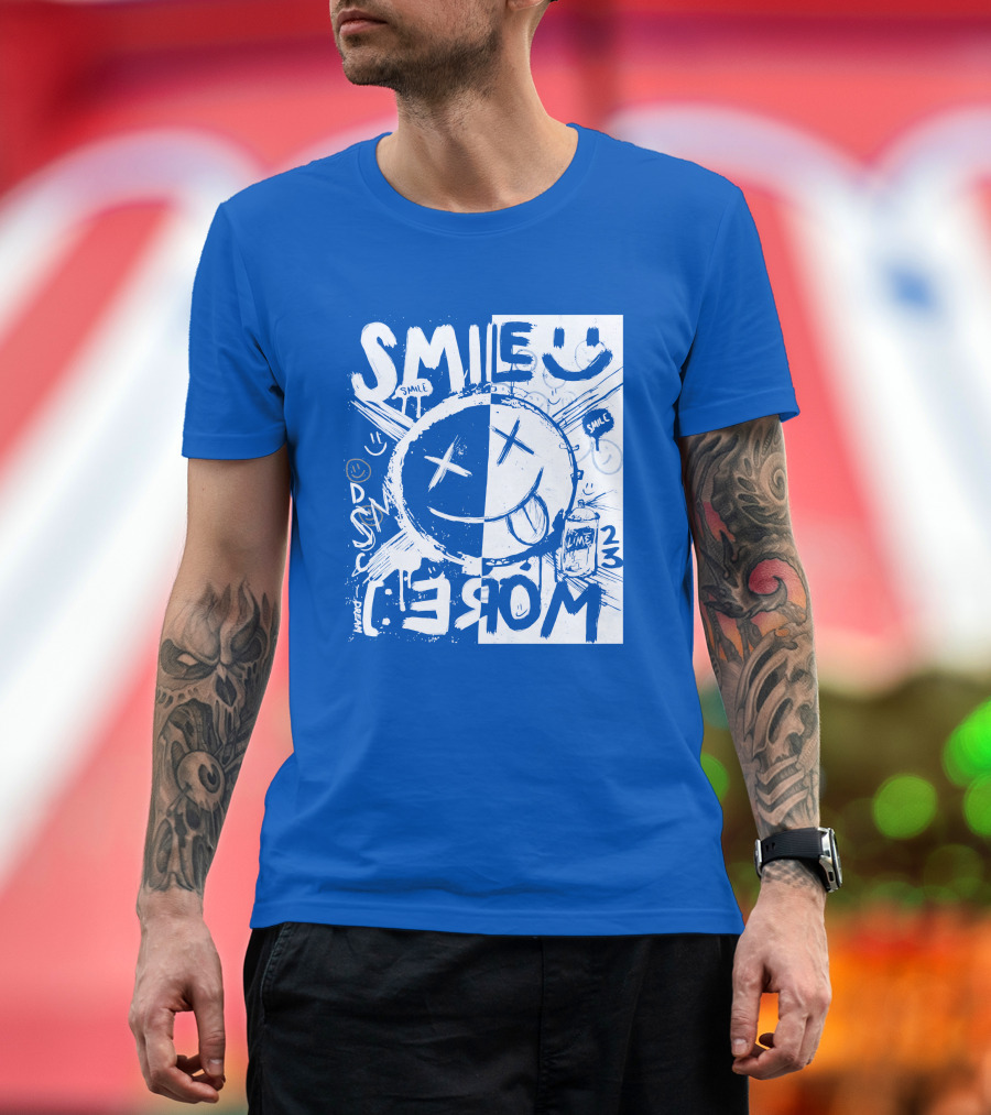 April Members Only Blue Smile More Lime 23xtaposition T-Shirt