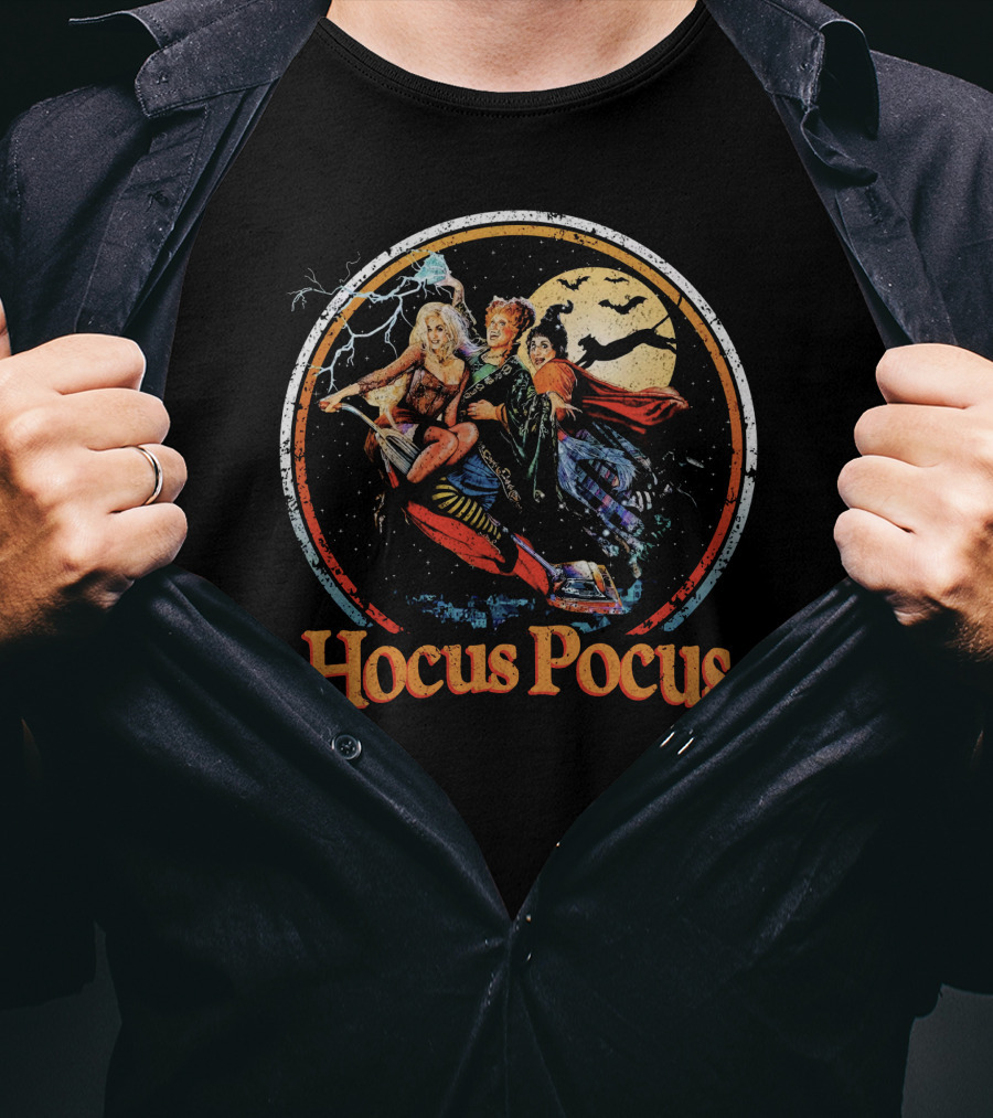 Hocus Pocus Witch Ride Under Full Moon T-Shirt