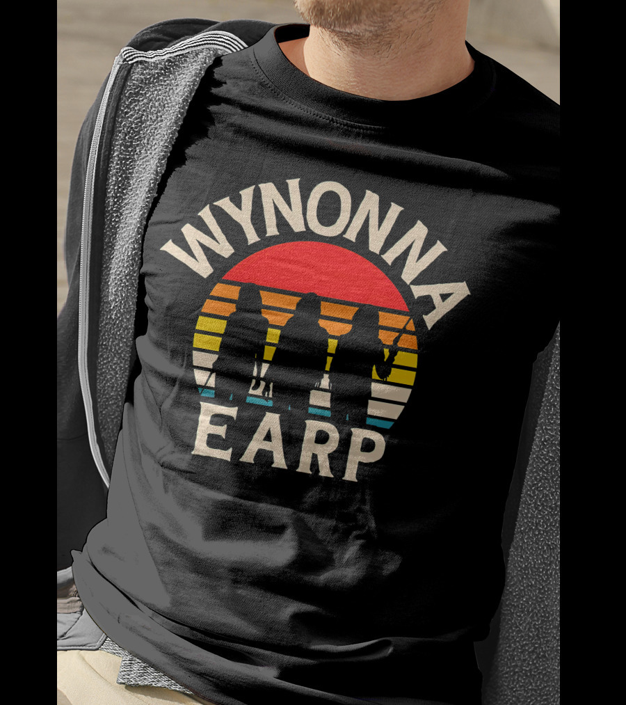 Wynonna Earp Silhouette With Sunset Stripes T-Shirt