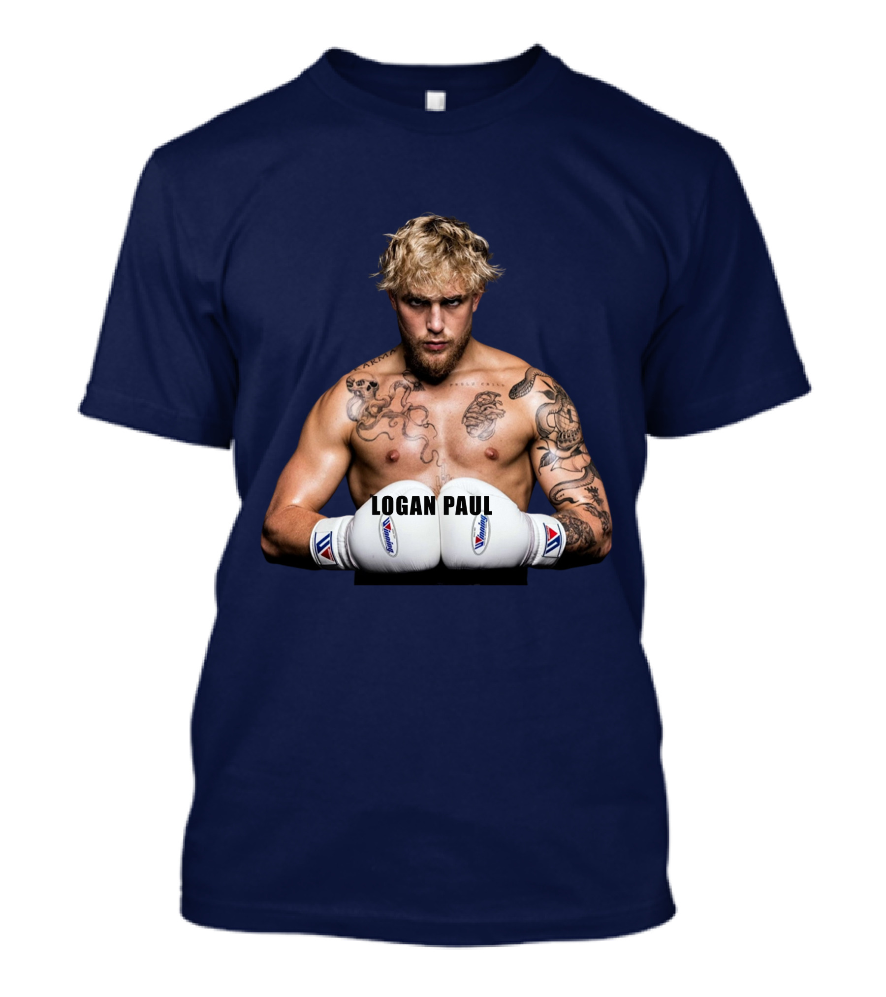 LOGAN PAUL Boxing Pose With Tattoos And Boxing Gloves T-Shirt