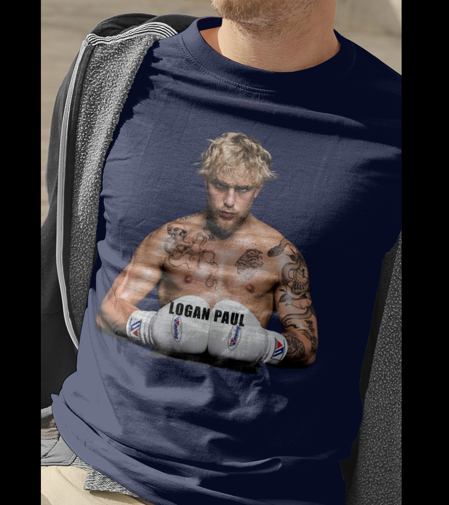 LOGAN PAUL Boxing Pose With Tattoos And Boxing Gloves T-Shirt