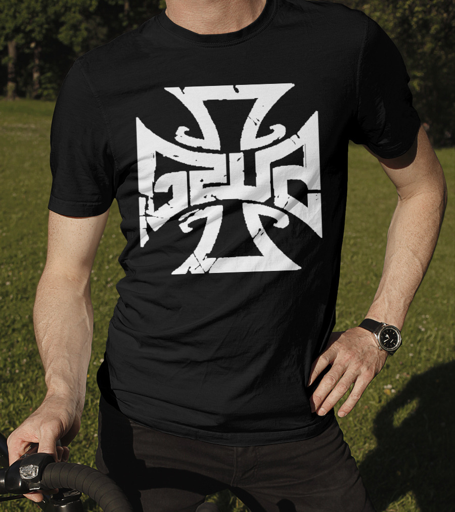 Gzuz Germany Rapper Iron Cross Motif T-Shirt