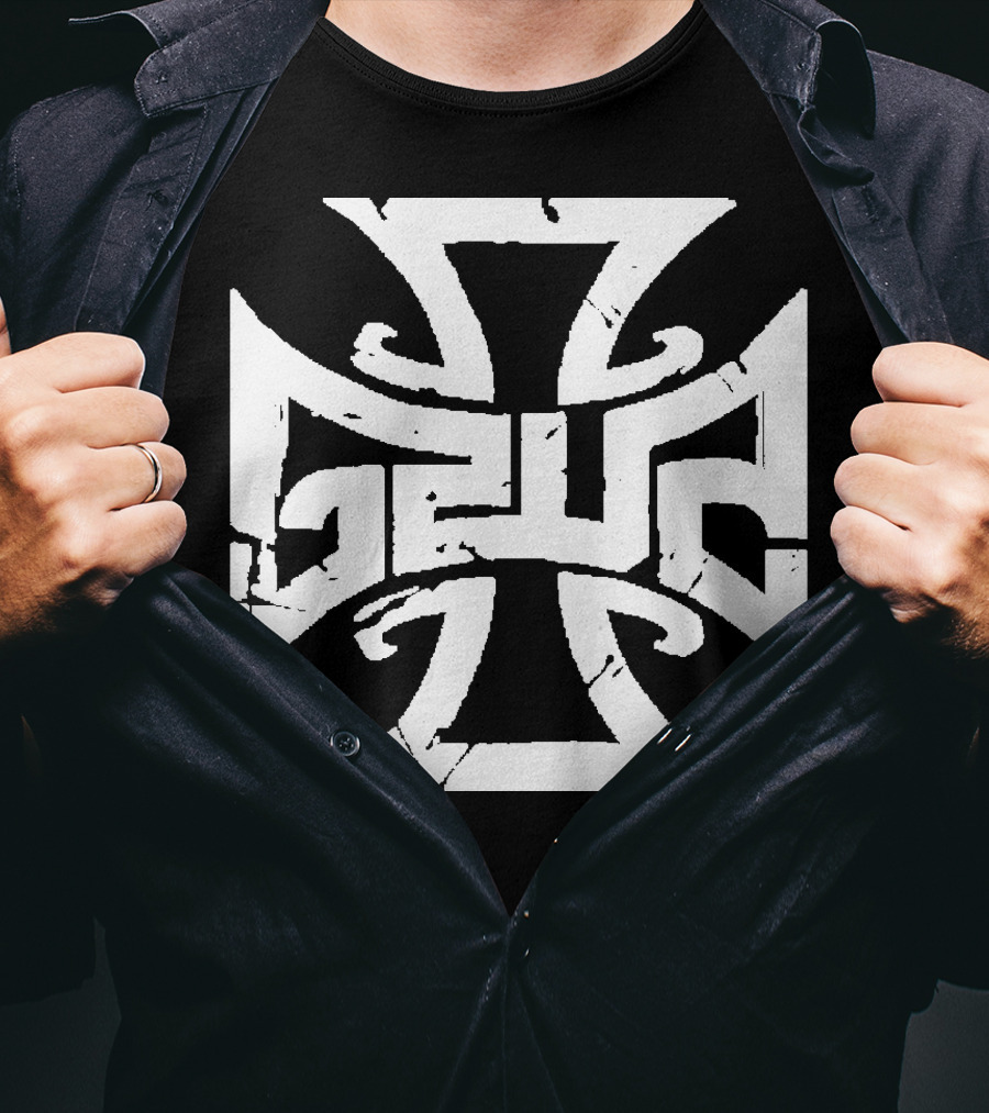 Gzuz Germany Rapper Iron Cross Motif T-Shirt