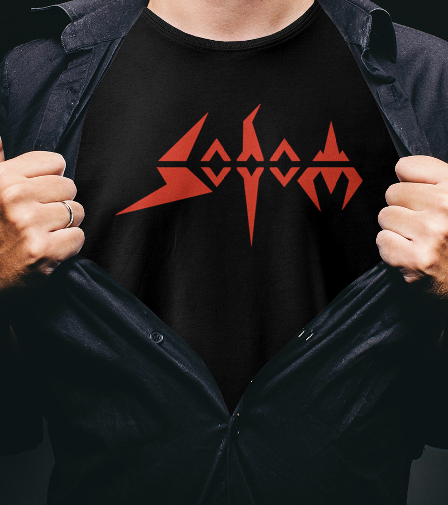 Sodom Band Logo Red Black Germany Metal Rock T-Shirt