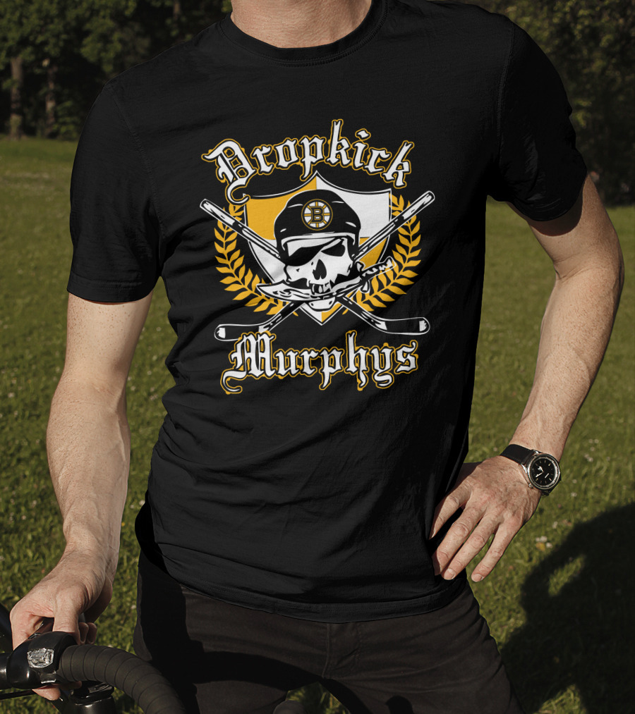 Dropkick Murphys Boston Bruins Skull Hockey Emblem T-Shirt