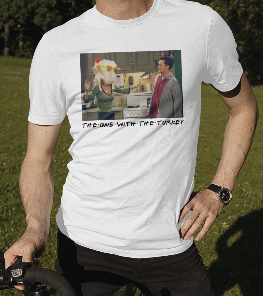 The One With The Turkey Glasses Santa Hat T-Shirt