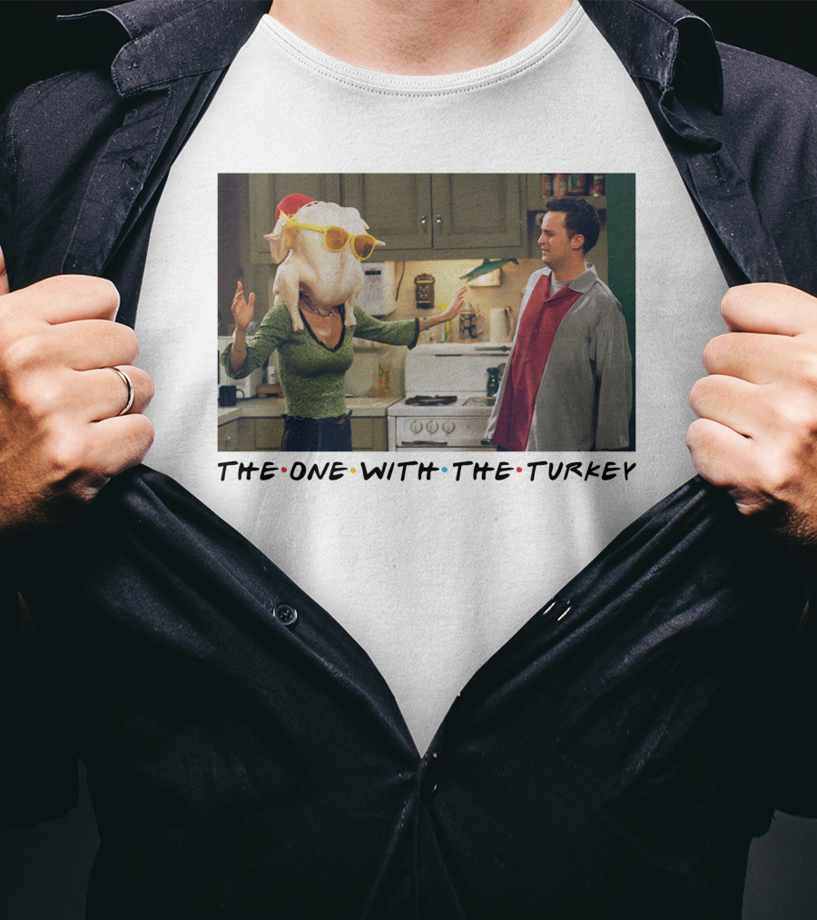 The One With The Turkey Glasses Santa Hat T-Shirt