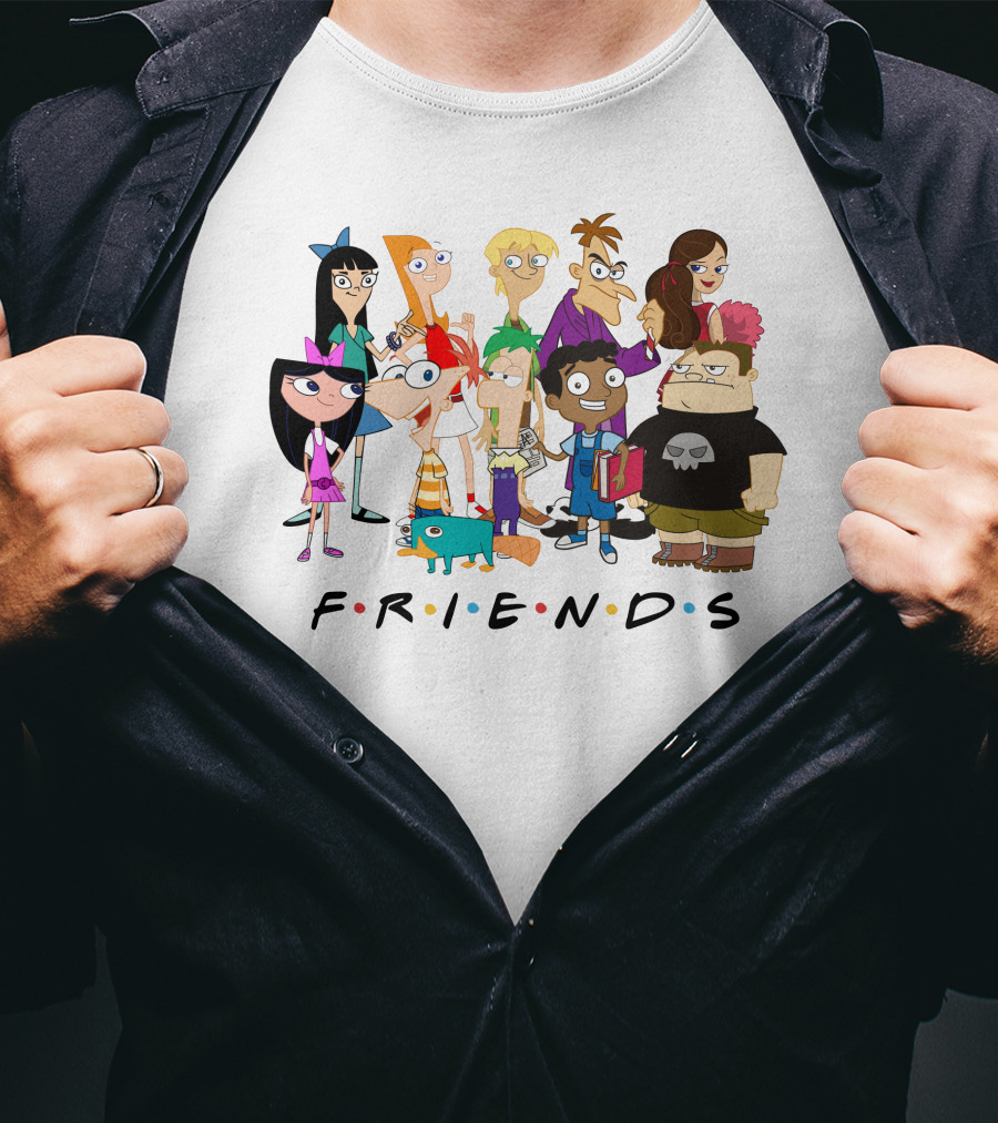 Phineas And Ferb Friends Cast With Iconic Friends T-Shirt