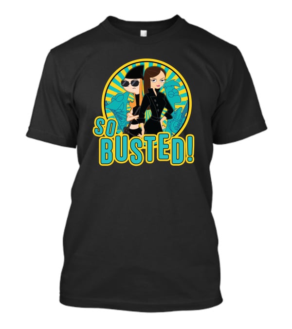 Phineas And Ferb So Busted Iconic Characters With Bold Background T-Shirt