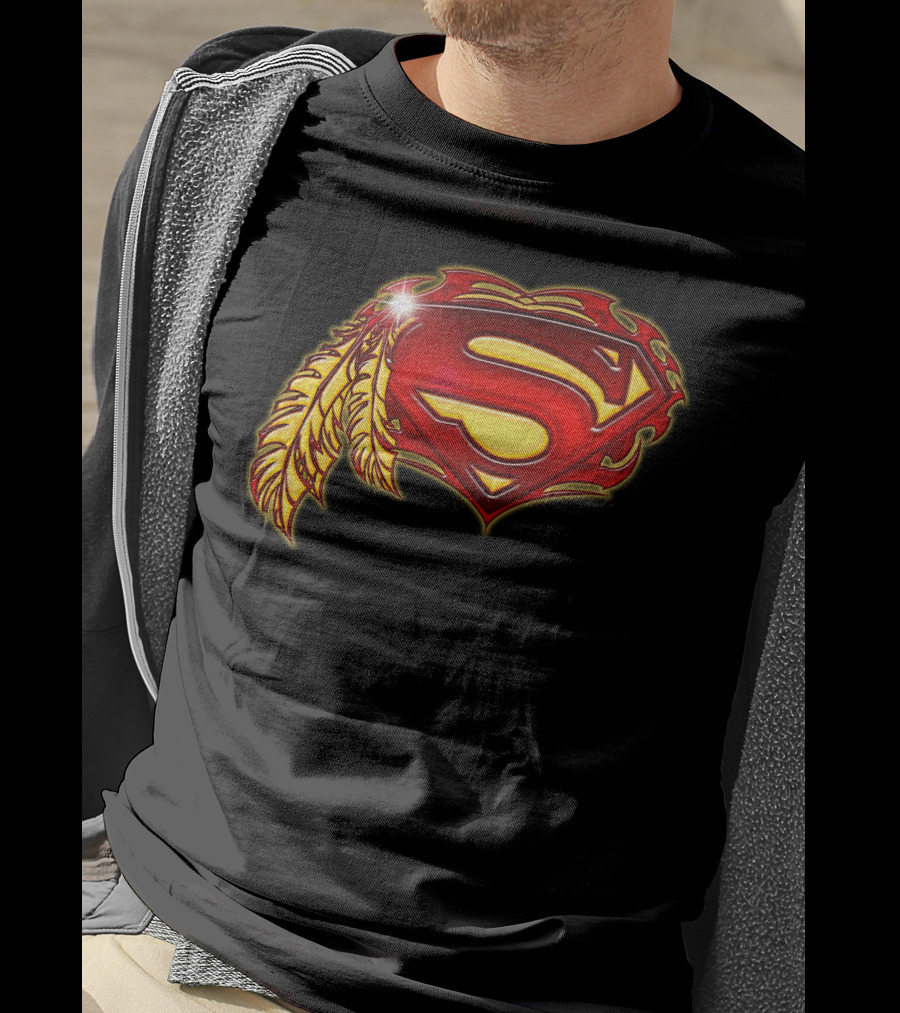 Superman Logo With Native Feather T-Shirt
