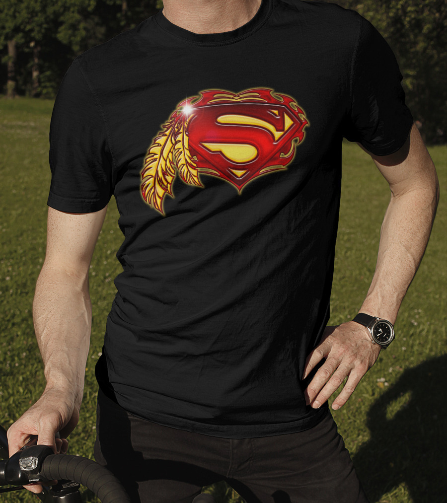 Superman Logo With Native Feather T-Shirt